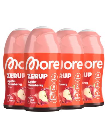 More Zerup Apple Cranberry 4 x 65 ml for up to 32 l finished drink sugar -free syrup with real fruit extracts vegan zero calories - made in Germany 4 x Apple Cranberry