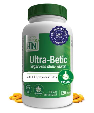 Health Thru Nutrition Ultra-Betic Multivitamin 120 Count | Supports Nerve Vision Energy | with ALA Lycopene | Non-GMO Clean Label | Third-Party Tested for Quality 120 Count (Pack of 1)