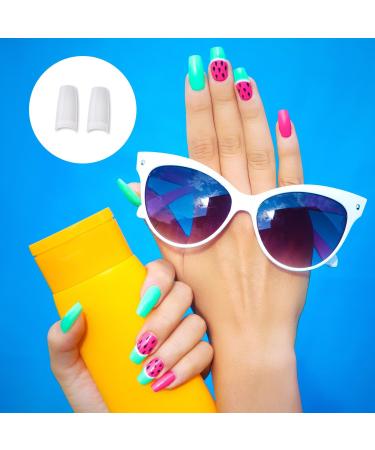 500 Pieces Acrylic Artificial False Nail DIY UV Gel Acrylic False Nail Art Tips (Translucent Natural French) 500 Pieces Translucent Natural French - Buy Online on GoSupps.com