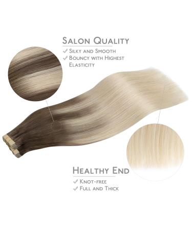 Buy If-of-Hearted Tape Extensions | Real Hair 40PCs 80g 30cm Sand Brown to Platinum Blonde | Invisible Tape In Hair Extensions - Buy Online on GoSupps.com