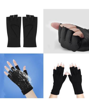Ybvzrp Black Fingerless Gloves for Women | UV Protection Manicure Gloves | 2 Pairs Anti-UV Nail Gloves - Buy Online on GoSupps.com