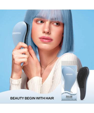 Detangler Hairbrush for Natural Curly Straight Wet or Dry Hair - Blue - Buy Online on GoSupps.com