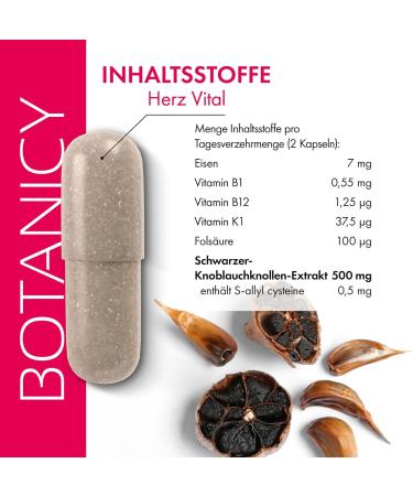 Premium Botanicy Vital High-Dose Garlic Capsules ABG10+ | Best Bioavailability for Heart & Vessels | 60 Capsules Monthly Pack - 30g - Buy Online on GoSupps.com