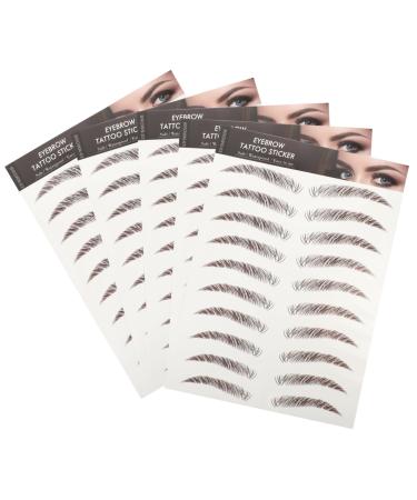 Housoutil 5 Sheets Eyebrow 3d Sticker Stickers Eyebrow Transfer Sticker Artificial Eyebrow Tattoos Modeling 6d