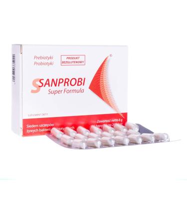 SANPROBI SUPER FORMULA - 40 Capsules | 7 Probiotics & Prebiotics for Optimal Gut Health | International Shipping Available - Buy Online on GoSupps.com