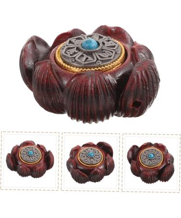 Ultechnovo Handmade Wooden Ball - Lotus Figure Desktop Decor | Miniature Carved Ornament for Home & Office | 3.2x2.7cm Solotus Charm - Buy Online on GoSupps.com