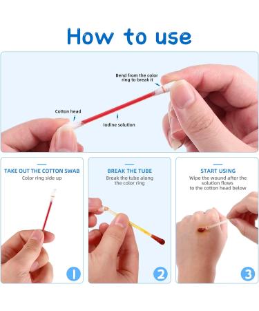 SUPVOX 100Pcs Disposable Cotton Swab for Iodophor Skin Disinfection - Hospital & Home Use - Buy Online on GoSupps.com