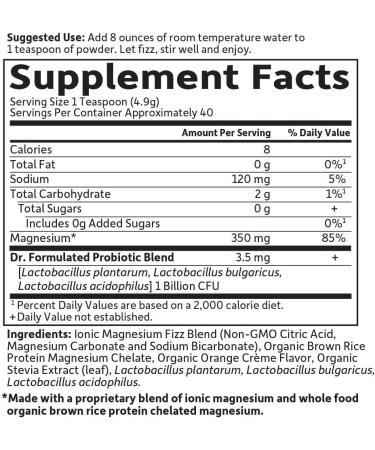 Garden of Life Dr. Formulated Magnesium Powder - Whole Food Orange 7 oz | Natural Magnesium Supplement - Buy Online on GoSupps.com
