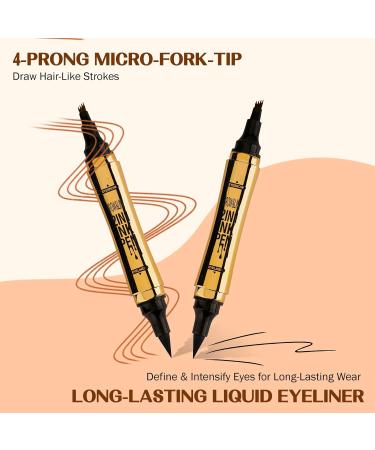 Buy Microblading Eyebrow Pencil - 2-in-1 Dual-Ended Eyebrow & Eyeliner Light Brown No-Skip Applicator for Natural-Looking Brows | International Shipping Available - Buy Online on GoSupps.com