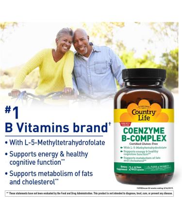 Country Life Coenzyme Vitamin B Complex Caps 240 Capsules and Magnesium Citrate 250 mg 120 Tablets Bundle - Buy Online on GoSupps.com