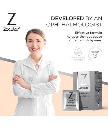 Zocuwipe Eyelid Wipes with Okra Complex - Eyelid Cleanser and Moisturizer Pads for Irritated Dry Eyes | Blepharitis Treatment - 30ct 30 Count Pack - Buy Online on GoSupps.com