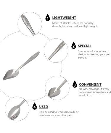 Stainless Steel Bird Feeding Spoons - 5 Pack Durable Parrot Hand Feeding Tools for Small Animals Rabbits & More - Buy Online on GoSupps.com