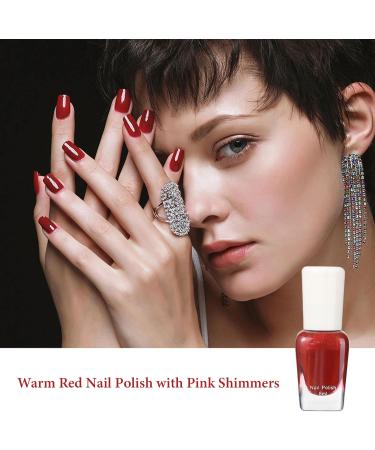 Red Glitter Nail Polish Gel Quick Dry Nail Varnish Shell Spiral Holographic Shimmering Metallic Shining Sparkling Long Lasting No Need Cure DIY Nail Art Manicure Gift for Women & Girls - Buy Online on GoSupps.com
