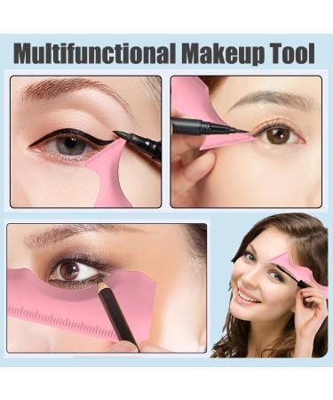 SILICONE EYELINER STENCILS 2PCS | Winged Tip Eyeliner Aid & Eyebrow Pencil Stencil | Multi-Purpose Makeup Tool for Perfect Eyeliner & Defined Eyebrows | Face Contour & Lip Line | Pink & Purple - Buy Online on GoSupps.com