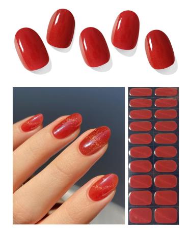 TrueShei nail foils |Red cat eye uv gel nail film |20 PCs nail film self -adhesive |Gel Nail Stickers Gellack Wraps for Nagel Red Cat's Eye