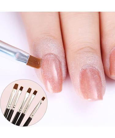 5-Piece Professional Nail Brush Set | Nail Art & Design Brushes for DIY UV Gel & Acrylic Nail Art | Black Nail Accessories - Buy Online on GoSupps.com