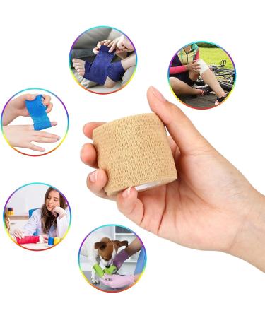 36 Pcs Self Adhesive Bandage Wrap - 2, 3, 4 Wide, 5 Yards Long - Breathable Athletic Elastic Cohesive Bandage - Colorful for Sports, First Aid, Medical - Ideal for Wrist, Ankle Sprains, Swelling and Vet Wrap - Buy Online on GoSupps.com