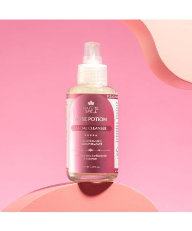Nature Spell Gentle Foaming Face Cleanser & Makeup Remover 100 ml Face Wash for all Skin Types - Infused with Aloe Vera & Rose Water - 100% Vegan Made In The UK - Buy Online on GoSupps.com