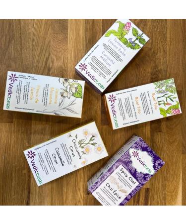 Vedic Teas Spicy Chai Indian Masala Chai Chai Tea Chai Latte Natural Ingredients Pyramid Tea Bags 20/Box - Buy Online on GoSupps.com