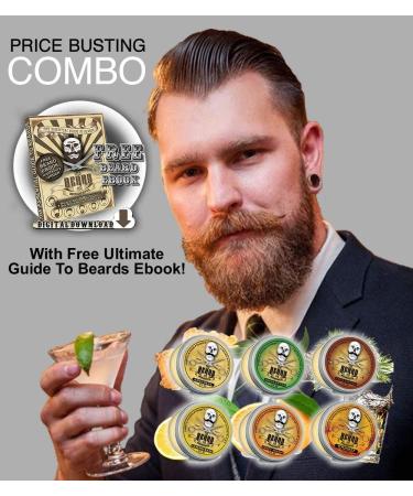 Premium Beard and Moustache Wax Kit - 6x15ml - Strong Hold - Moisture Resistant - All Natural & Organic - 6 Scents - Buy Online on GoSupps.com