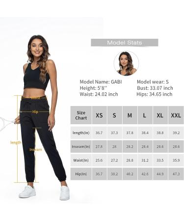 Haowind Women's Joggers with Pockets - Elastic Waist Gym Pants for Yoga & Running, Black - Size Medium - Buy Online on GoSupps.com