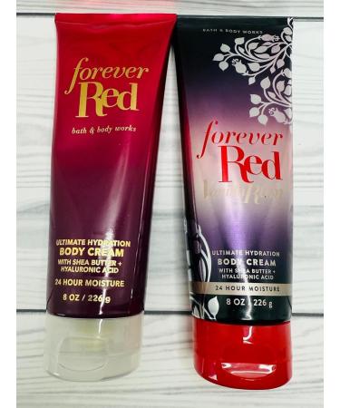 Bath & Body Works Forever Red Vanilla Rum and Forever Red Ultimate Hydration Body Cream 8 Ounces Set of 2 - Buy Online on GoSupps.com