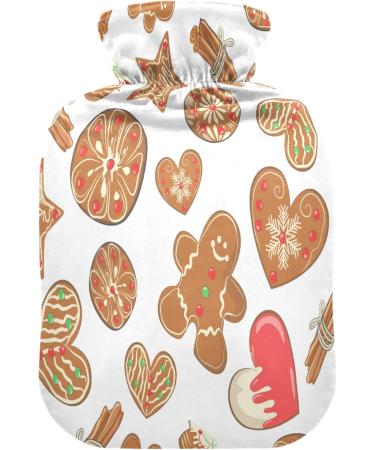 KCLDECI 2L Hot Water Bottle with Lid Gingerbread Design Foot Warmer & Pain Relief Heat & Cold Therapy for Cramps - Buy Online on GoSupps.com