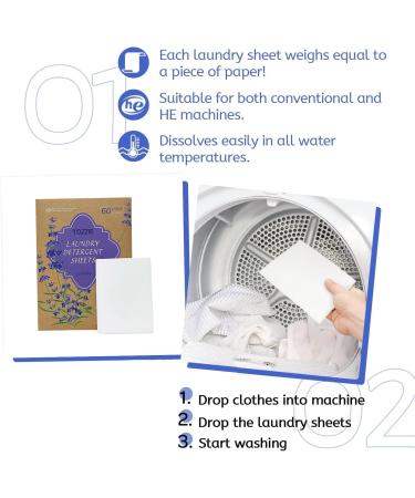 Tozzie Laundry Detergent Sheets - Plant-Based Lavender Scented Quick Dissolving 60 Loads (30 Sheets) - Eco-Friendly Laundry Solutions - Buy Online on GoSupps.com