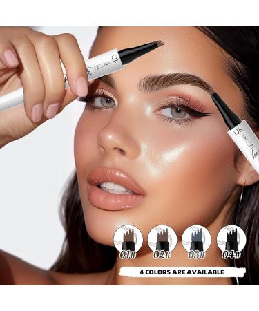 2024 Upgrade Microblading Eyebrow Pen - Waterproof Long-Lasting Eyebrow Pencil with 4-Prong Tip for Natural Looking Brows (Gray 3#) - Buy Internationally - Buy Online on GoSupps.com