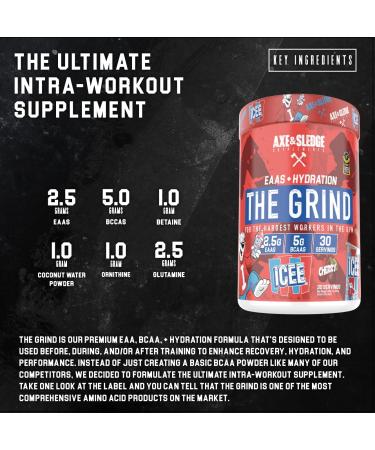Axe & Sledge The Grind EAA's + Hydration ICEE Cherry - Energizing Cherry Flavored Amino Acids for Enhanced Performance - Buy Online on GoSupps.com