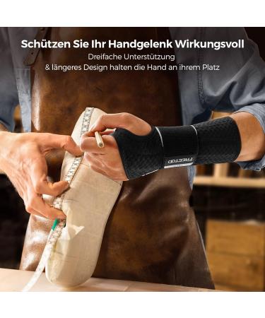 Freetoo Light-Pass Shape Wristwear for Carpal Tunnel - RSI Wrist Bandages for Men & Women - L/XL Right Hand (Black & Gray) - Extended Support & Comfort - Buy Online on GoSupps.com