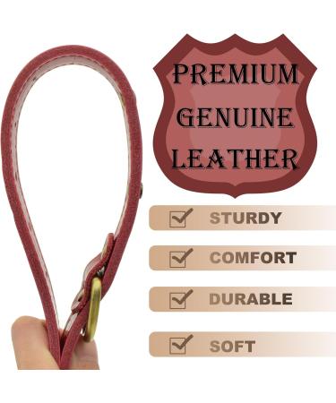 Senristar Personalized Leather Dog Collar with Engraved Name Tag Durable & Stylish for Small to Large Dogs | Light Violet Size S (28-34 cm) - Buy Online on GoSupps.com