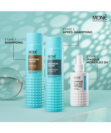 MON PROFESSIONAL - Keratin Colored Hair Shampoo - Color Reactivation and Protection - Intense Shine - Nourishing and Moisturizing - 300 ml - Buy Online on GoSupps.com