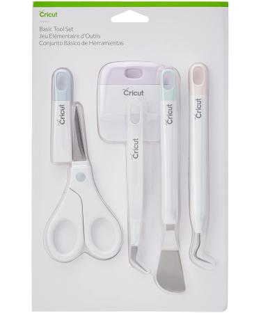Cricut Basic Tool Set - 5-Piece Precision Tool Kit for Crafting and DIYs, Perfect for Vinyl, Paper & Iron-on Projects, Great Companion for Cricut Cutting Machines, Core Colors Basic Set Core Colors