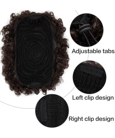 X-Large Afro Puff Drawstring Ponytail Synthetic Hair Extension - Short Curly Afro Bun Updo with Clips - 4# (120g) - Buy Online on GoSupps.com