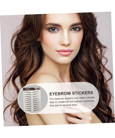 BIUDECO 9 sheets Eyebrow Sticker Artificial Hairlike Stickers Eyebrows Transfers False Imitation Shaping 21x14.7cm Brown - Buy Online on GoSupps.com