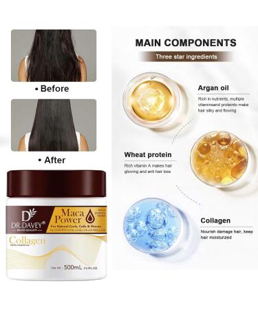 Collagen Hair Mask 500ml - Deep Repair Conditioning Treatment with Argan Oil for All Hair Types | Restore Dry Damaged Hair - Buy Online on GoSupps.com