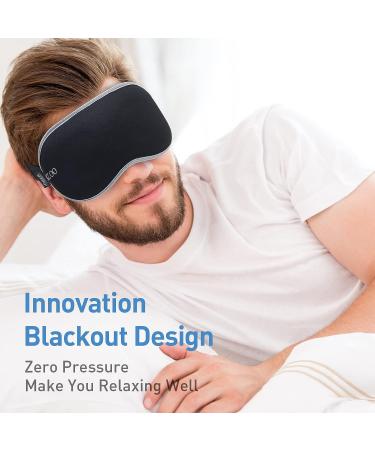 MZOO Luxury Sleep Mask for Back and Side Sleepers - 100% Light Blocking Eye Mask for Women and Men - Zero Eye Pressure 3D Contoured Night Blindfold - Breathable and Soft Eye Shade Cover - Black (Silver Edge) - Buy Online on GoSupps.com