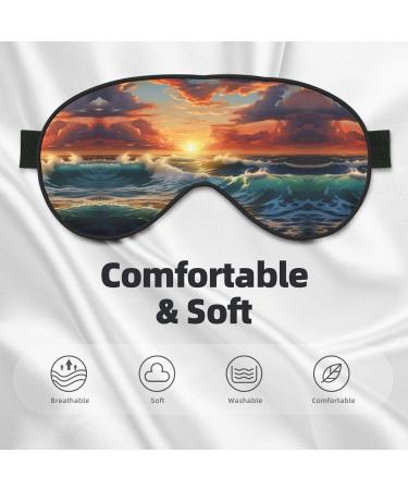 Ocean Sunset Scenery Print Eye Mask | Unisex Soft Comfort Sleep Shade for Travel Yoga & Shift Work - Buy Online on GoSupps.com