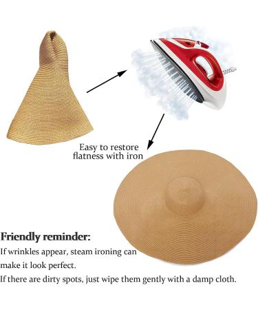Women's Oversized Beach Straw Hat - Handmade Large Wide Brim Visor Sun Hat in Khaki - Buy Online on GoSupps.com