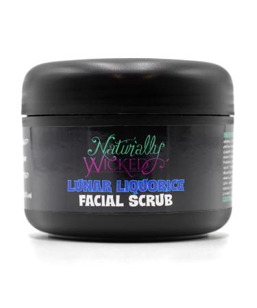 Naturally Wicked Lunar Liquorice Facial Scrub 100ml Natural Vegan Exfoliating Cleanser with Activated Charcoal