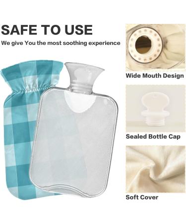 Durable 1L Heat Bottle - Blue Checked Heating Bag for Pain Relief | Ideal for Hands Feet Shoulders & Neck | Perfect for Cramps & Heat Therapy - Buy Online on GoSupps.com