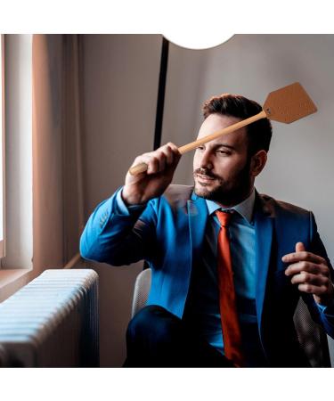 Room Fly Swatter Space-Saving Woodworking Leather Fly Swatting Tool - Portable Indoor Outdoor Fly Swatter for Home Clearful - Buy Online on GoSupps.com