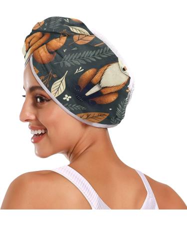 Buy Fox and Leaves Hair Towel 2 Pack - Super Absorbent Quick Dry Hair Turbans for Women & Girls - International Shipping Available - Buy Online on GoSupps.com