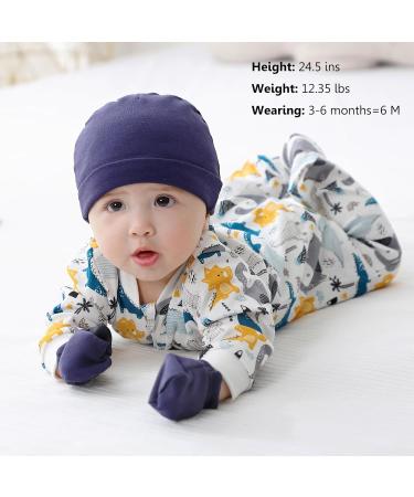 MAMIMAKA Baby Boys 3-6 Months Footed Pajamas - Dinosaur/Hedgehog/Astronaut Print - Buy Online on GoSupps.com