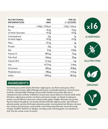 Udo's Choice Beyond Greens - Vegan Super Greens Powder with Antioxidants - 16 Servings, 125g - Buy Online on GoSupps.com