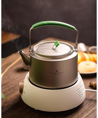 Boundless Voyage Titanium Kettle 1200ml - Folding Handle Filter Teapot for Outdoor Camping | Big Capacity Pot - Buy Online on GoSupps.com