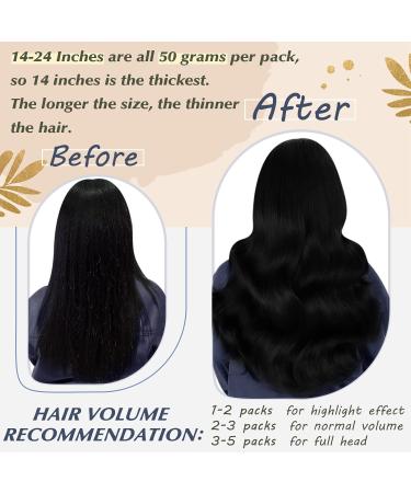 Ugeat Real Hair Microring Extensions - 40cm Micro Loop Black Hair Extensions | 50g with 50 Highlights | Premium Quality #1B - Buy Online on GoSupps.com