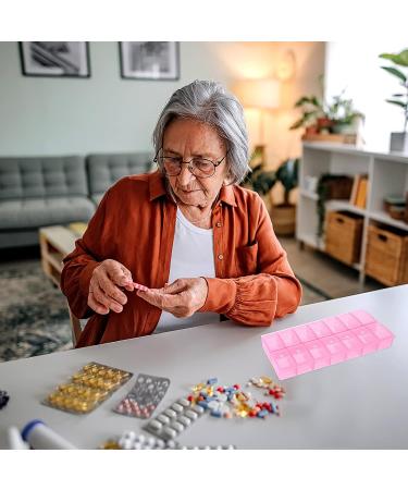 Buy WLLHYF AM/PM Large Pill Organizer - 7-Day Weekly Pill Storage Case for Vitamins & Supplements - Big Capacity Pink | International Shipping Available - Buy Online on GoSupps.com