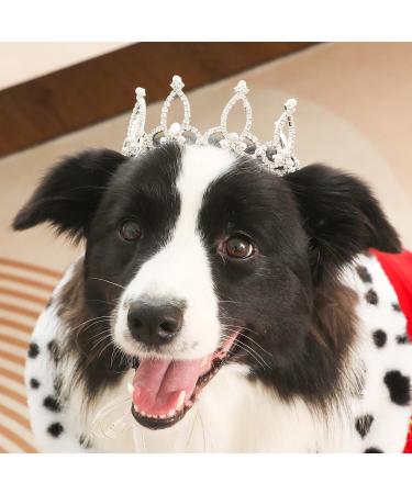 Lovlyshop royal crountry diamond pearls with fully styled dog - and cat crown for hair accessories - only in larger sizes.Silver L